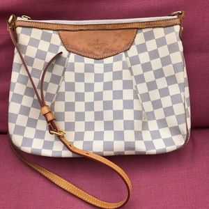 Auth Louis Vuitton Siracusa PM Damier Azur